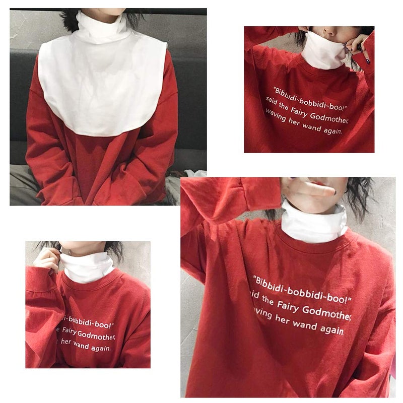 Joyci 2 Pack Solid Stripe Turtleneck Dickey Collar Wear Outer or in Sweater Hoodie High Neck Mock Collar - Image 2